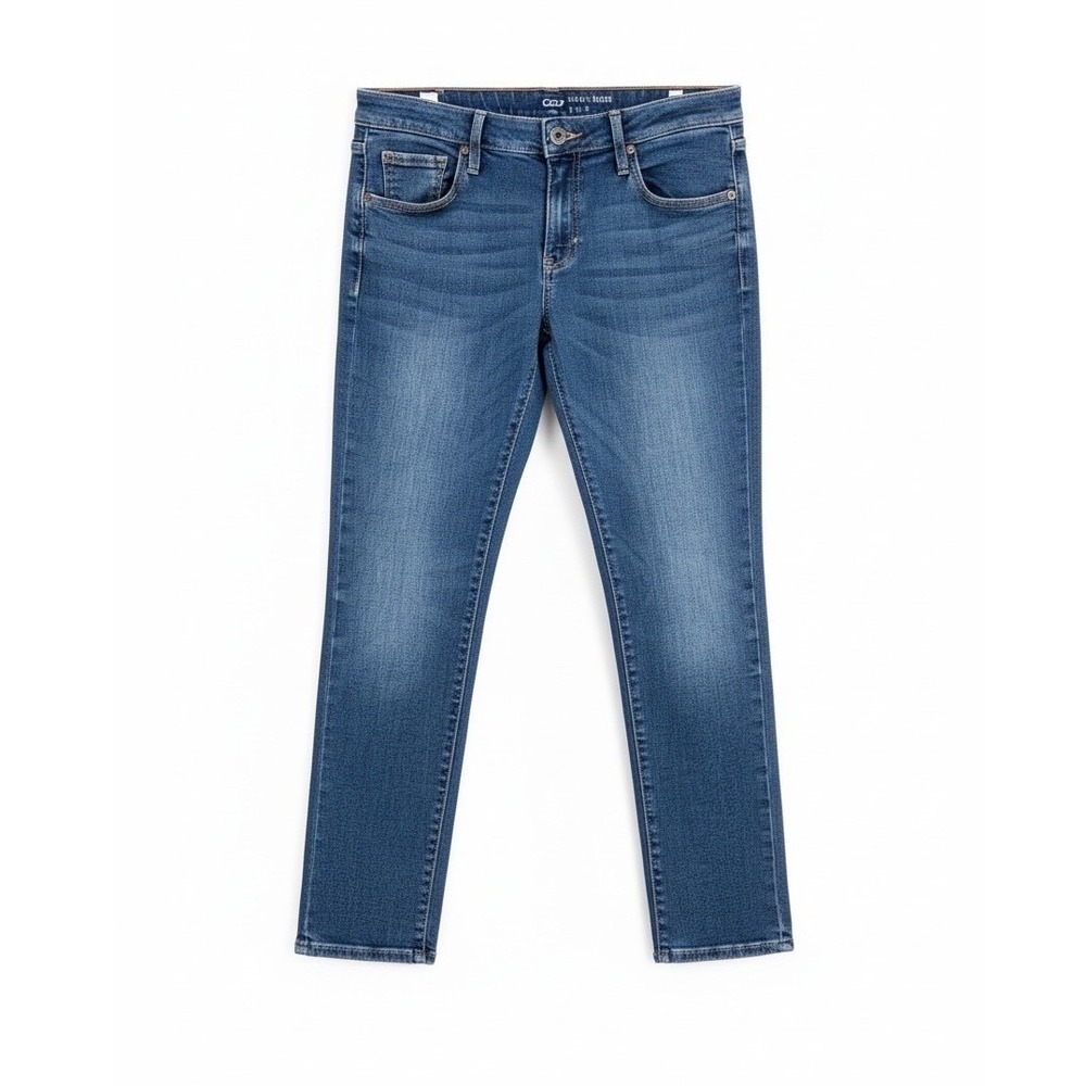 Gap Girlfriend Denim Cropped Jeans Medium Wash Blue Denim Slim Fit Women Pant 2R - Picture 2 of 11